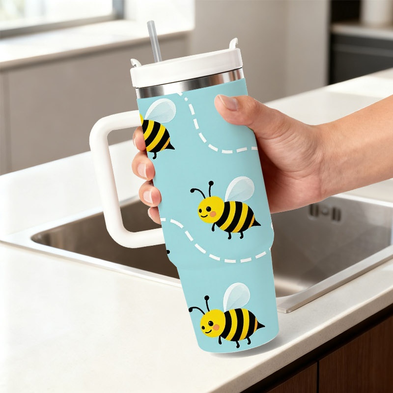 Playful Cartoon Bee And White  - Sublimation Mug White review and price
