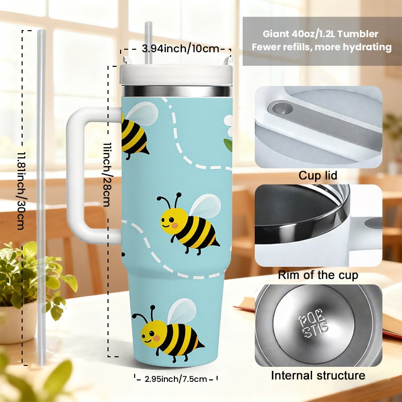 Playful Cartoon Bee And White  - Sublimation Mug White review and price