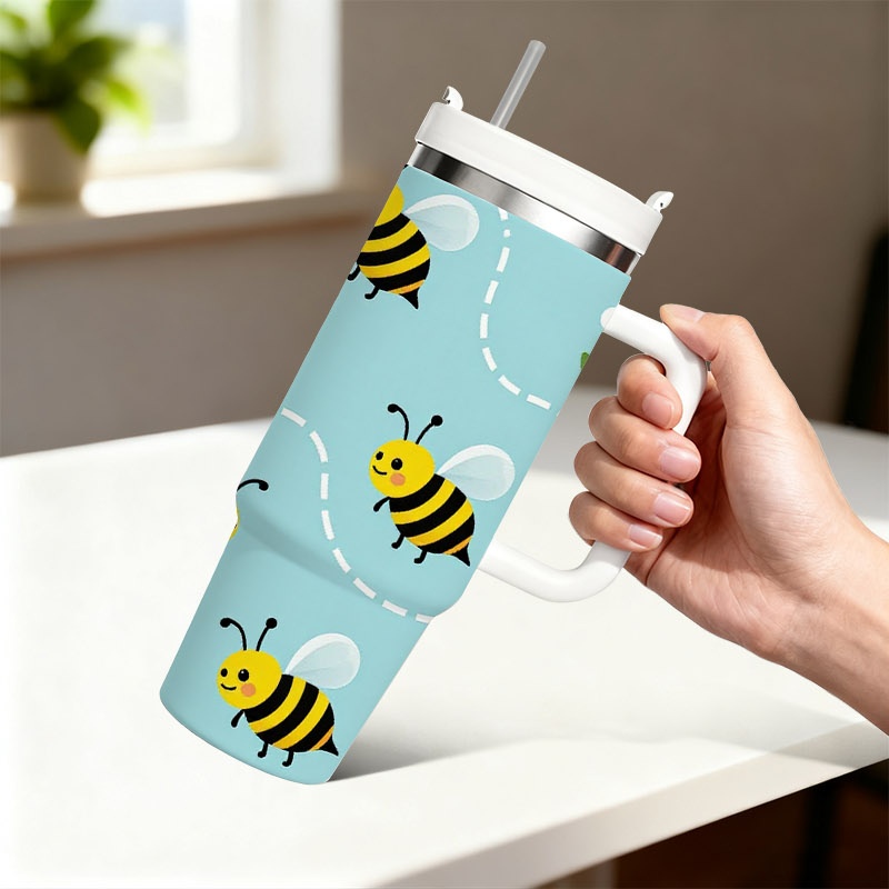 Playful Cartoon Bee And White  - Sublimation Mug White review and price
