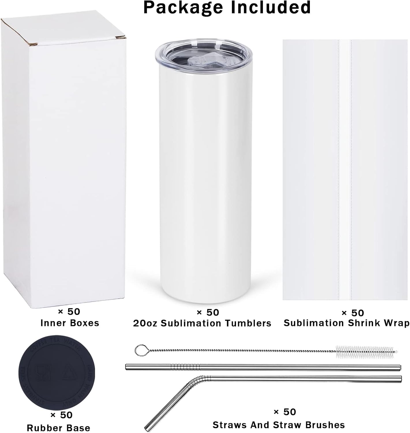 50 Pack Sublimation Tumblers B - Tumbler 20Oz White review and price