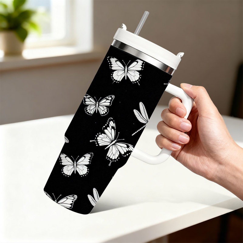 1pc 40 Oz Stainless Steel Doub - Sublimation Mug White review and price