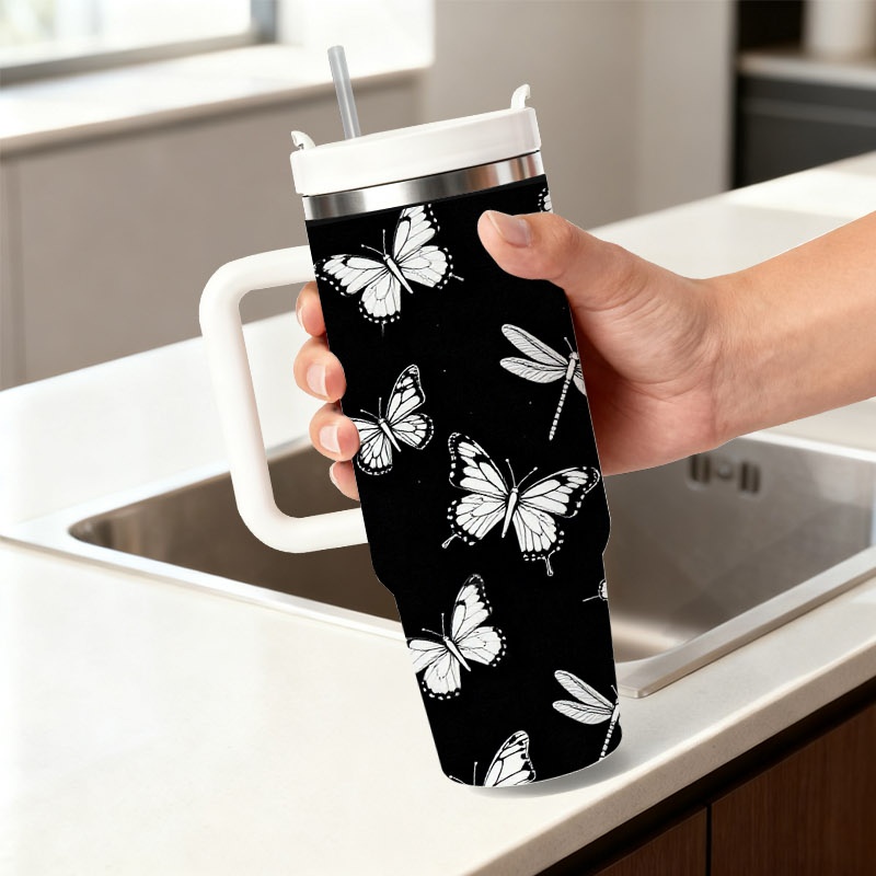 1pc 40 Oz Stainless Steel Doub - Sublimation Mug White review and price