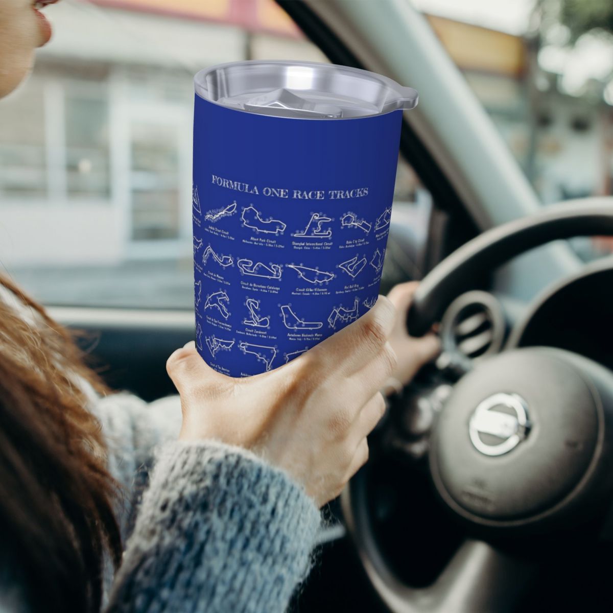 F1 Race Tracks (White Stencil- - Tumbler 20Oz White review and price